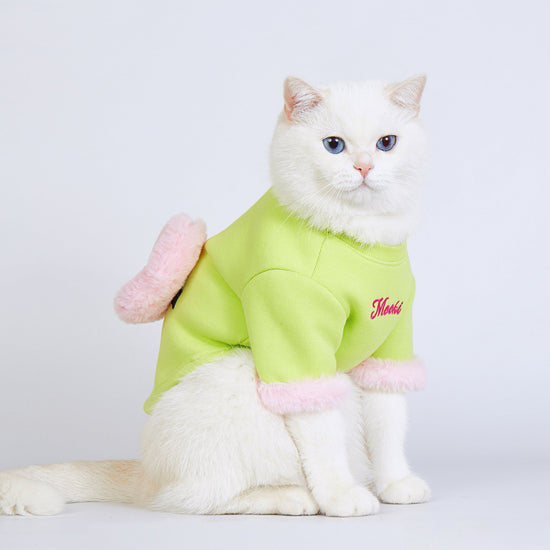 Green pet fleece sweater