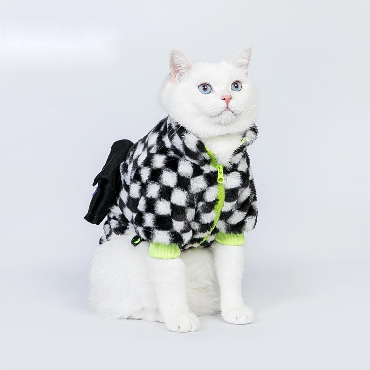 Pet Checkerboard plush coat