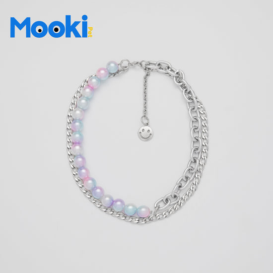 Pet Colorful imitation pearl necklace