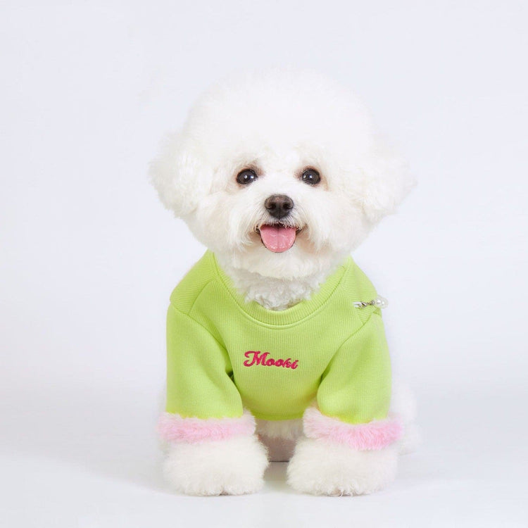 Green pet fleece sweater