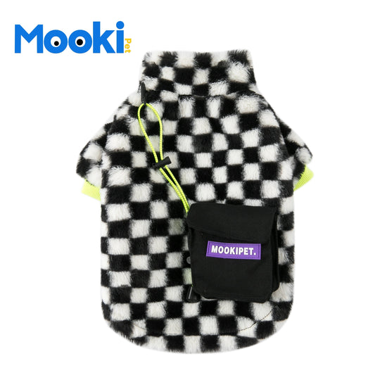 Pet Checkerboard plush coat