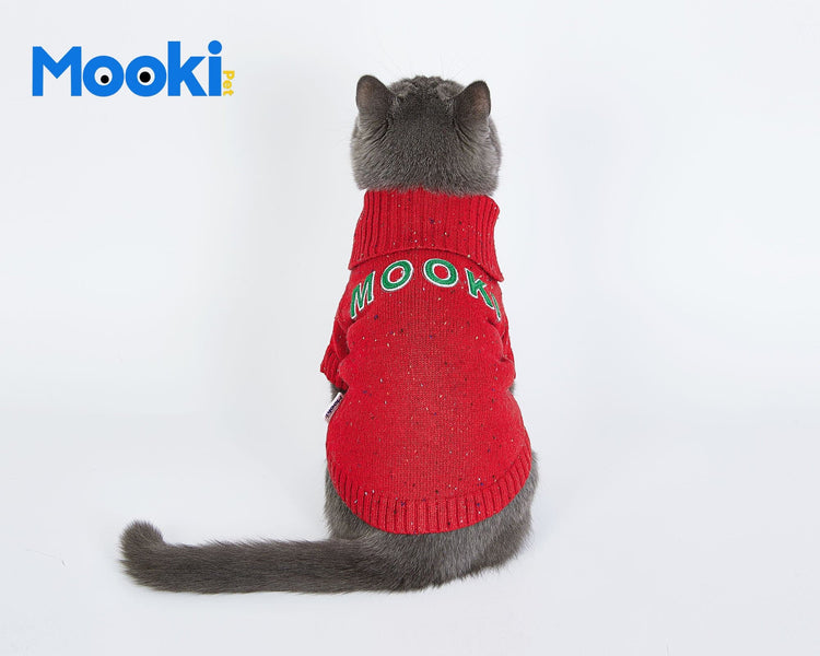 Red Pet Polo lapel sweater